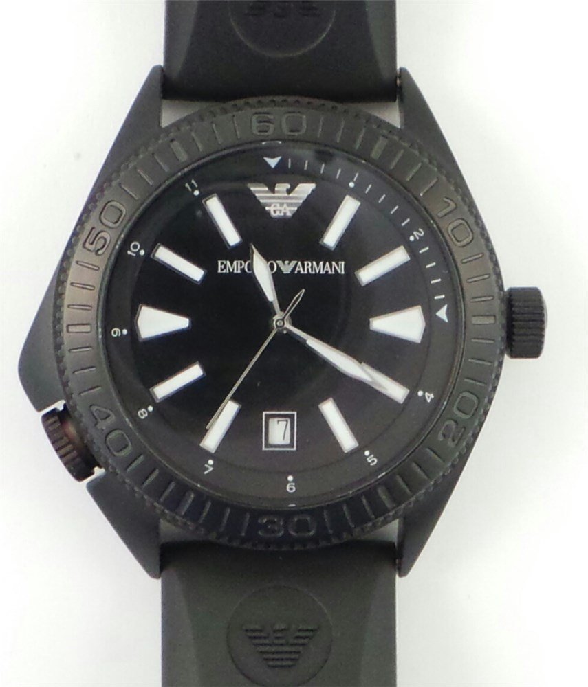 ♥️ 動作品 レア EMPORIO ARMANI ブラック 腕時計 AR0549 EMPORIO ARMANI - ♥️ 動作品 レア EMPORIO ARMANI ブラック